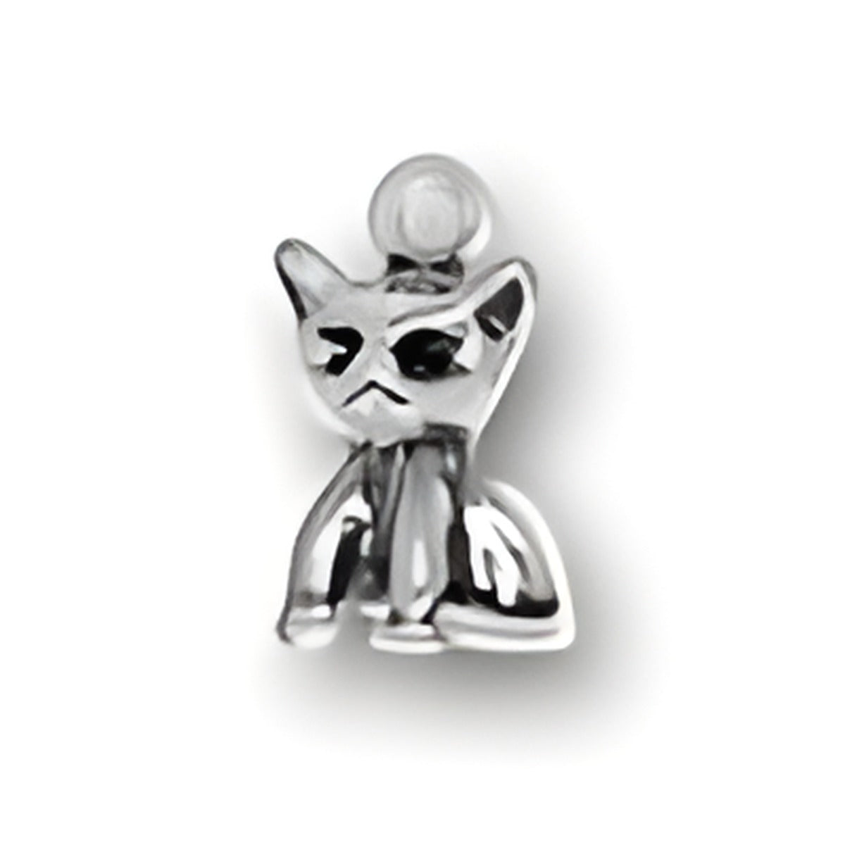 Charm Factory Small Kitten Charm, crafted from sterling silver, features a detailed kitten design.