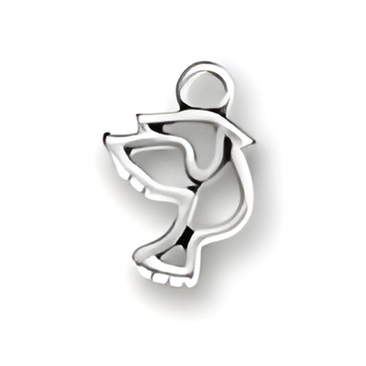 Small Peace Dove Cut Out Charm made of sterling silver, featuring a delicate dove design with cut-out details.