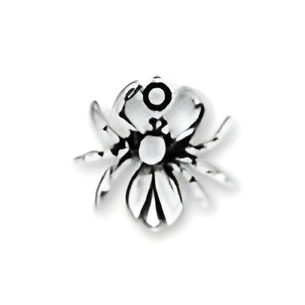 Charm Factory Spider Charm made of silver, featuring intricate detailing of the spider's body and legs.