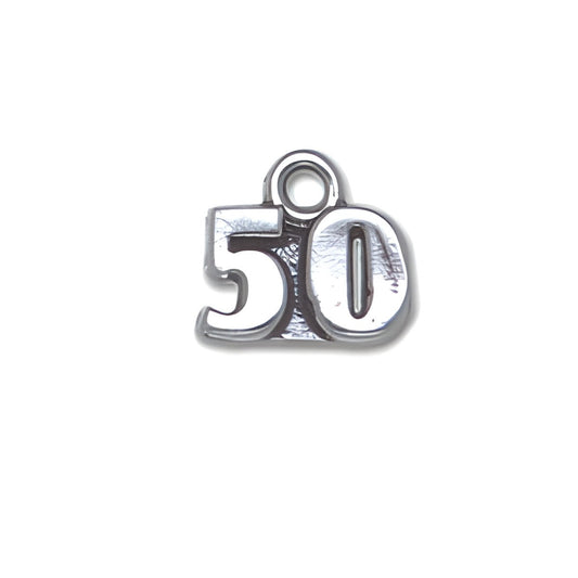 Sterling Silver 50 Charm Alt view.