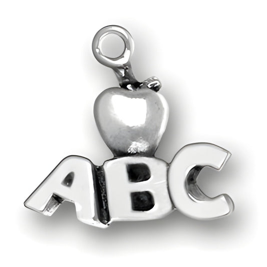 Sterling Silver ABCs with Apple Charm Alt view.