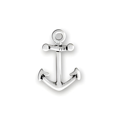 Sterling Silver Anchor Charm featuring a polished anchor design with a loop for attachment.