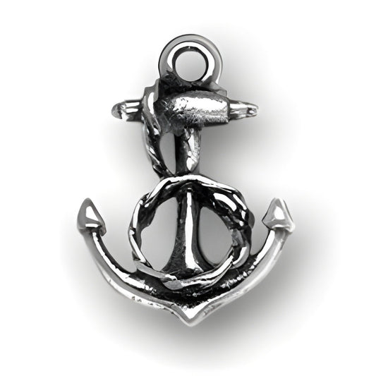 Sterling Silver Anchor with Rope Charm Alt view.