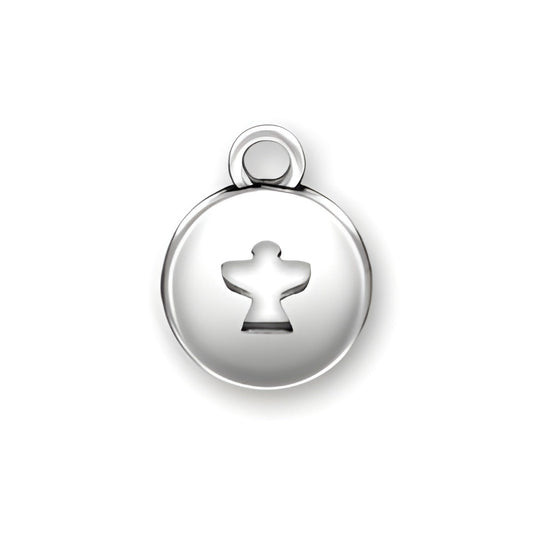 Sterling Silver Angel Domed Message Charm Alt view.