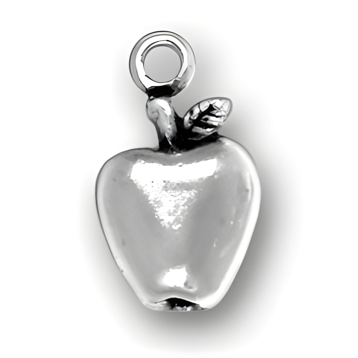 Sterling Silver Apple for the Teacher Charm Alt view.