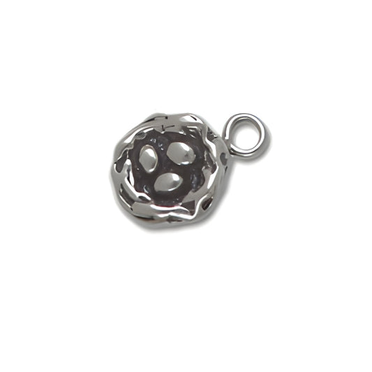 Sterling Silver Bird Nest with Eggs Charm, featuring a detailed nest design with three visible eggs inside.