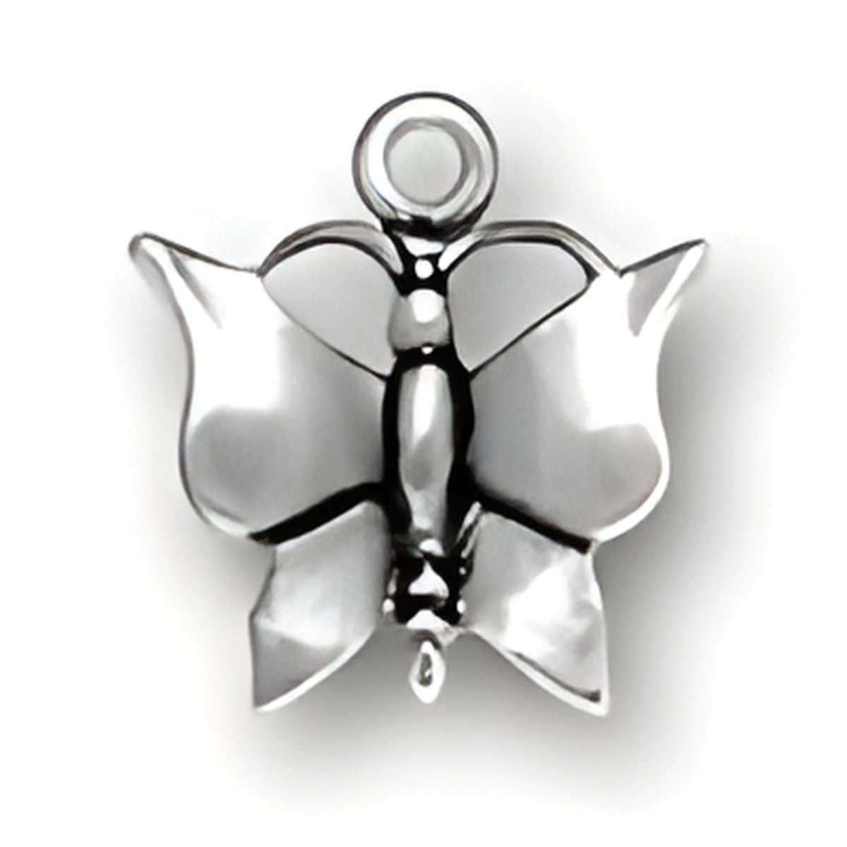 Charm Factory Sterling Silver Butterfly Charm featuring a detailed butterfly design with a loop for attachment.
