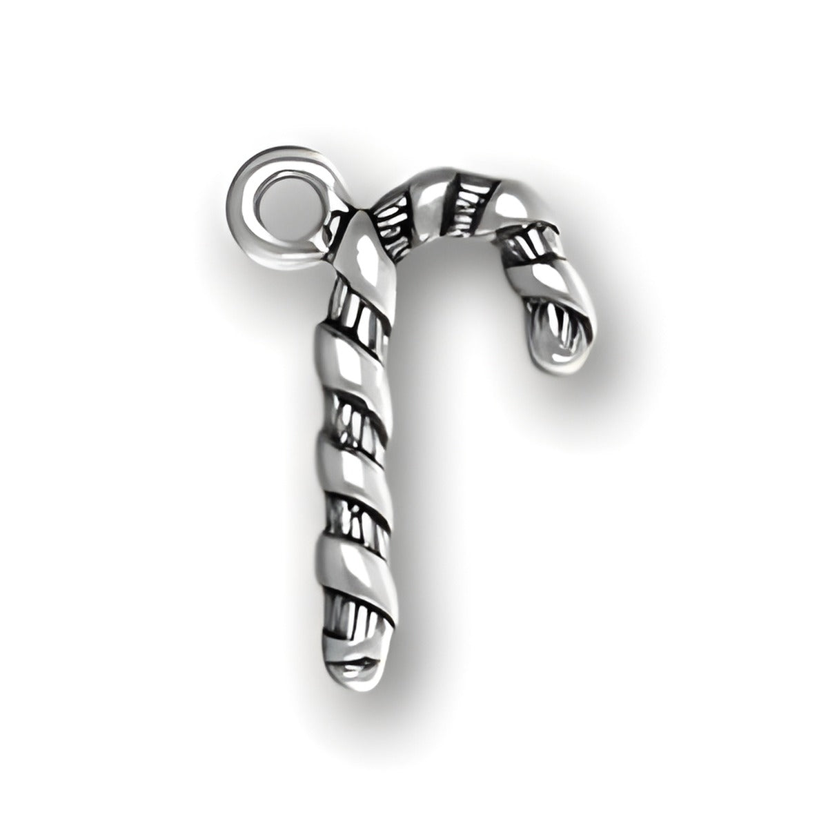Sterling Silver Candy Cane Charm Alt view.
