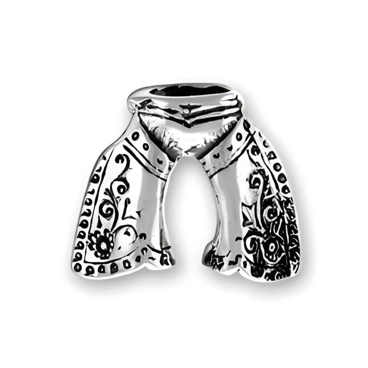 Sterling Silver Chaps Charm featuring intricate detailing and a polished finish, ideal for charm bracelets.