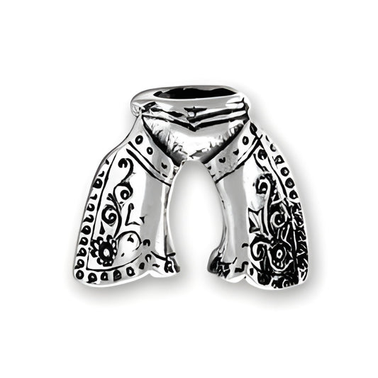 Sterling Silver Chaps Charm featuring intricate detailing and a polished finish, ideal for charm bracelets.