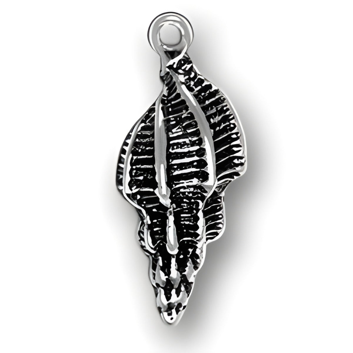 Sterling Silver Concha Shell Charm featuring intricate detailing and a polished finish, perfect for jewelry making.