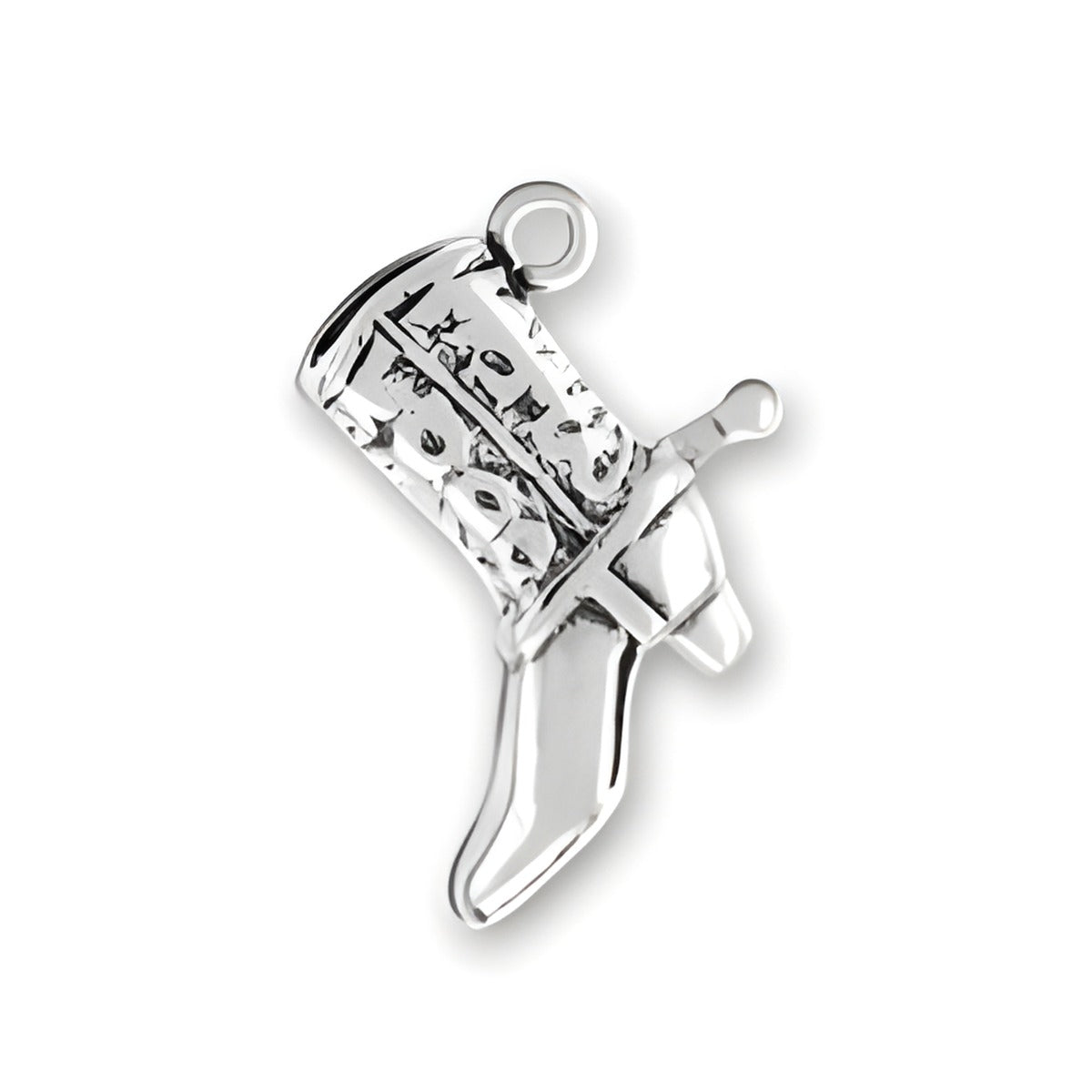 Charm Factory Sterling Silver Cowboy Boot Charm featuring detailed design and polished finish.