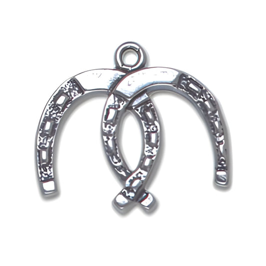 Sterling Silver Double Horseshoe Charm Alt view.