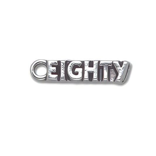 Sterling Silver Eighty Charm Alt view.