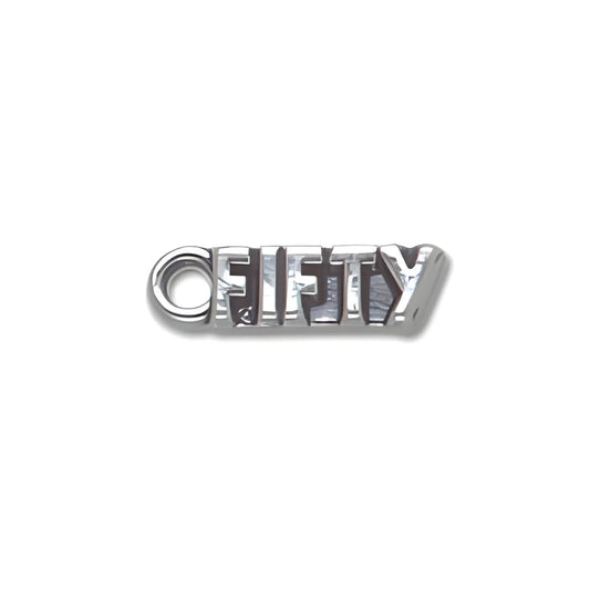 Sterling Silver Fifty Charm Alt view.