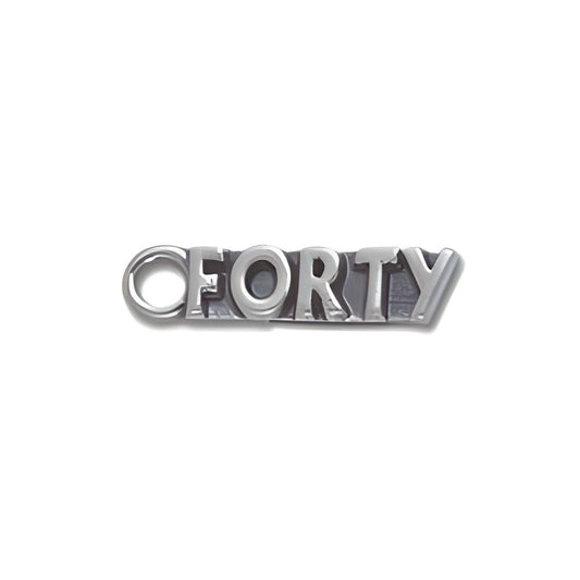 Sterling Silver Forty Charm Alt view.