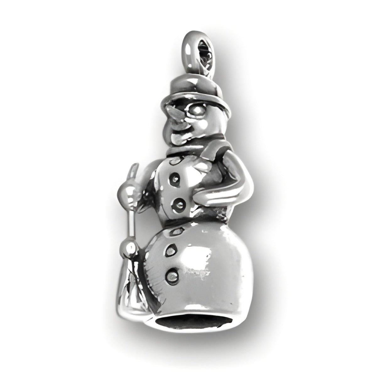 Sterling Silver Frosty the Snowman Charm Alt view.