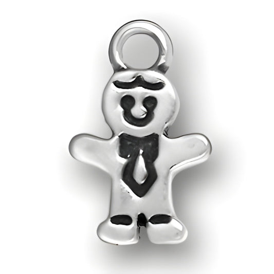 Sterling Silver Gingerbread Boy Charm Alt view.