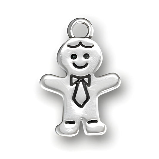 Sterling Silver Gingerbread Man Charm Alt view.