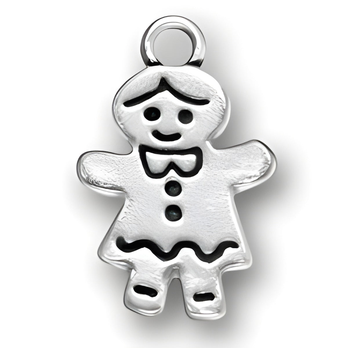 Sterling Silver Gingerbread Women Charm Alt view.