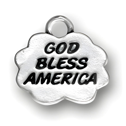 Sterling Silver God Bless America Charm Alt view.