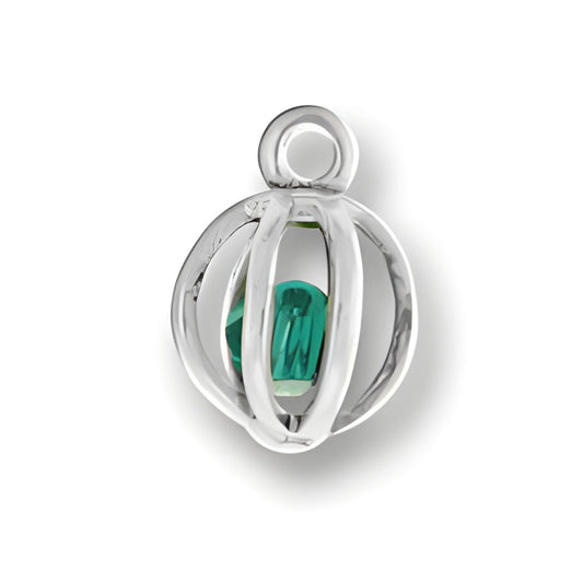 Sterling Silver Green Crystal Cage Alt view.