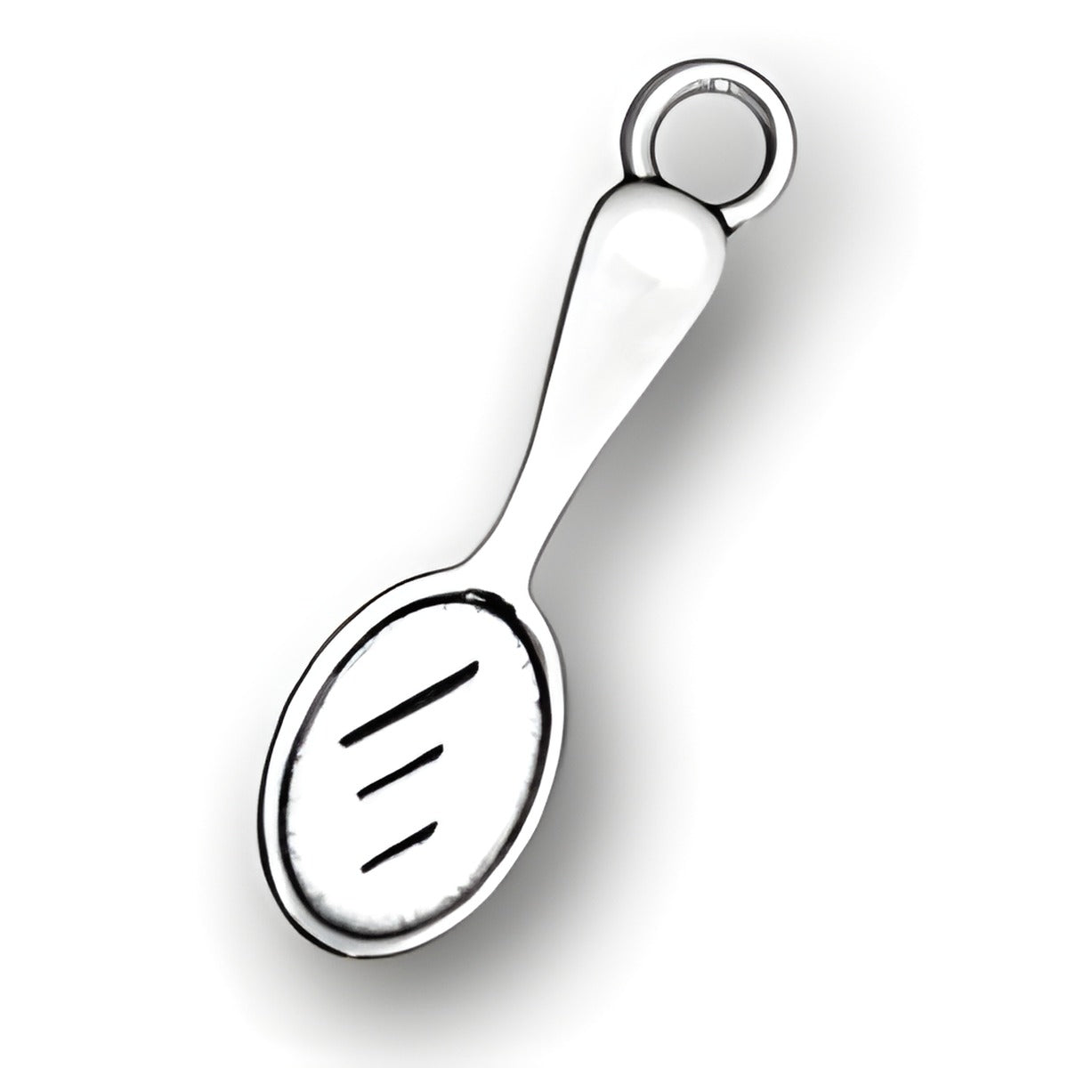 Charm Factory Sterling Silver Hand Mirror Charm features a detailed mirror design with a smooth handle.