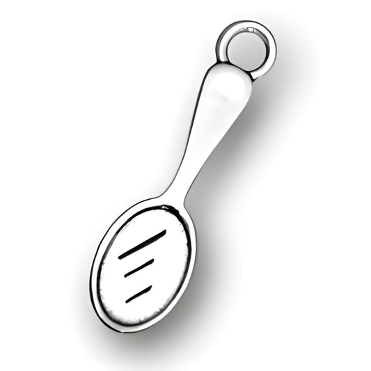 Charm Factory Sterling Silver Hand Mirror Charm features a detailed mirror design with a smooth handle.