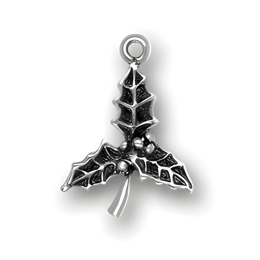Sterling Silver Holly Charm Alt view.