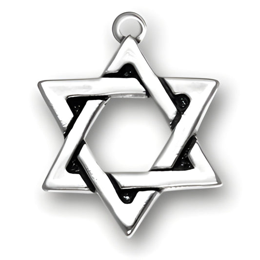 Sterling Silver Large Star of David Charm Alt view.