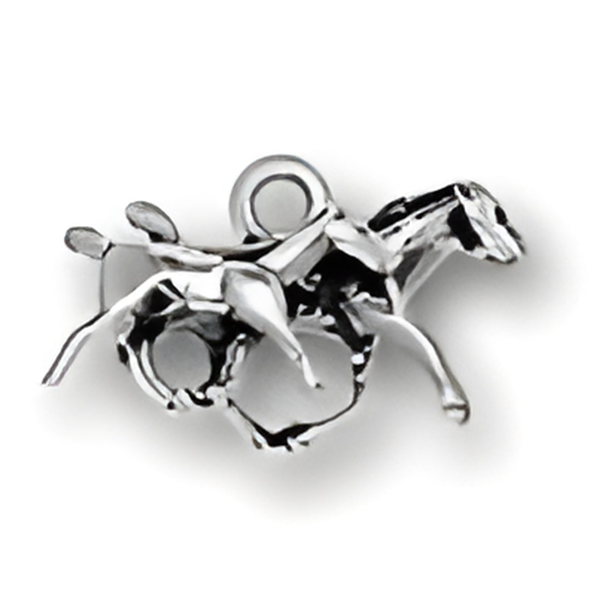 Charm Factory Sterling Silver Mare and Colt Charm featuring detailed horse figures in motion.