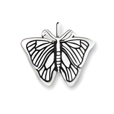 Sterling Silver Morpho Butterfly Charm featuring intricate cut-out wing designs and a polished finish.