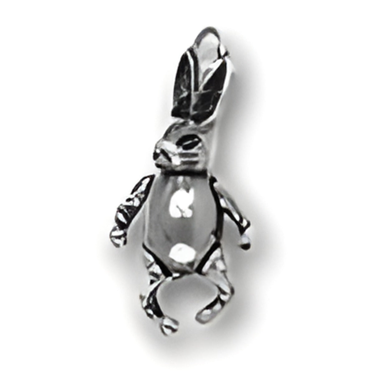 Charm Factory Sterling Silver Movable Rabbit Charm featuring detailed design and movable limbs for added charm.
