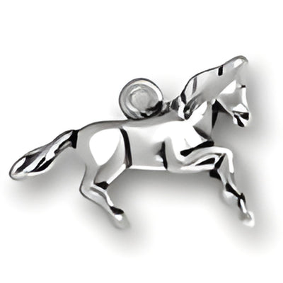 Charm Factory Sterling Silver Running Horse Charm, featuring a detailed design of a horse in motion.