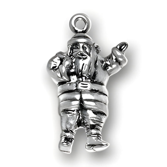 Sterling Silver Santa Charm Alt view.