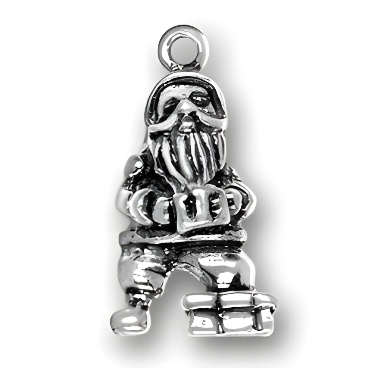 Sterling Silver Santa Claus Charm Alt view.