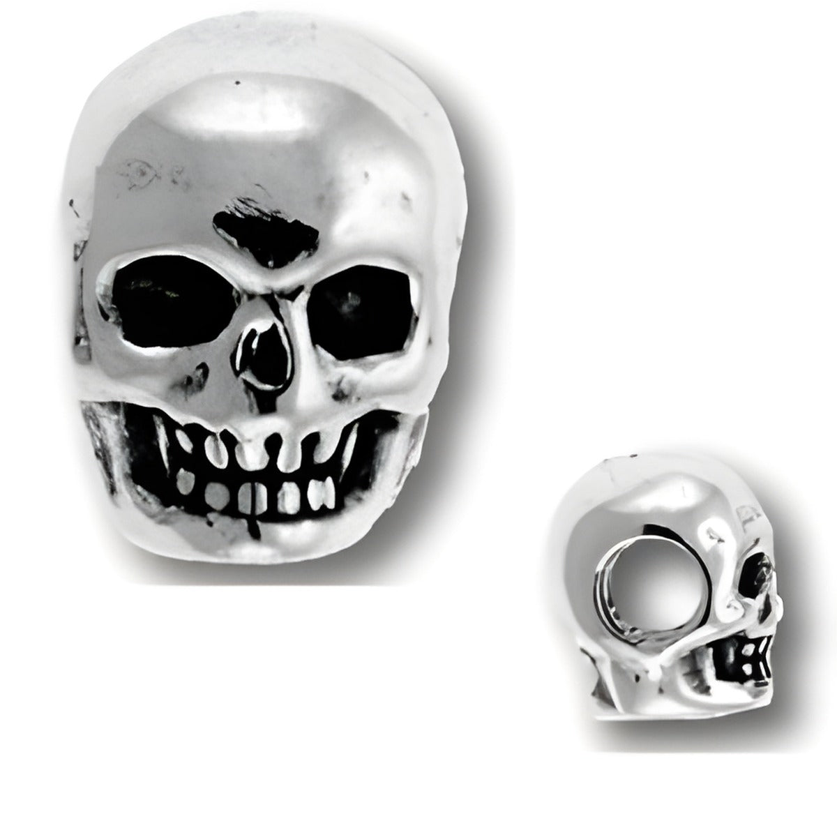Sterling Silver Skull Bead Alt view.