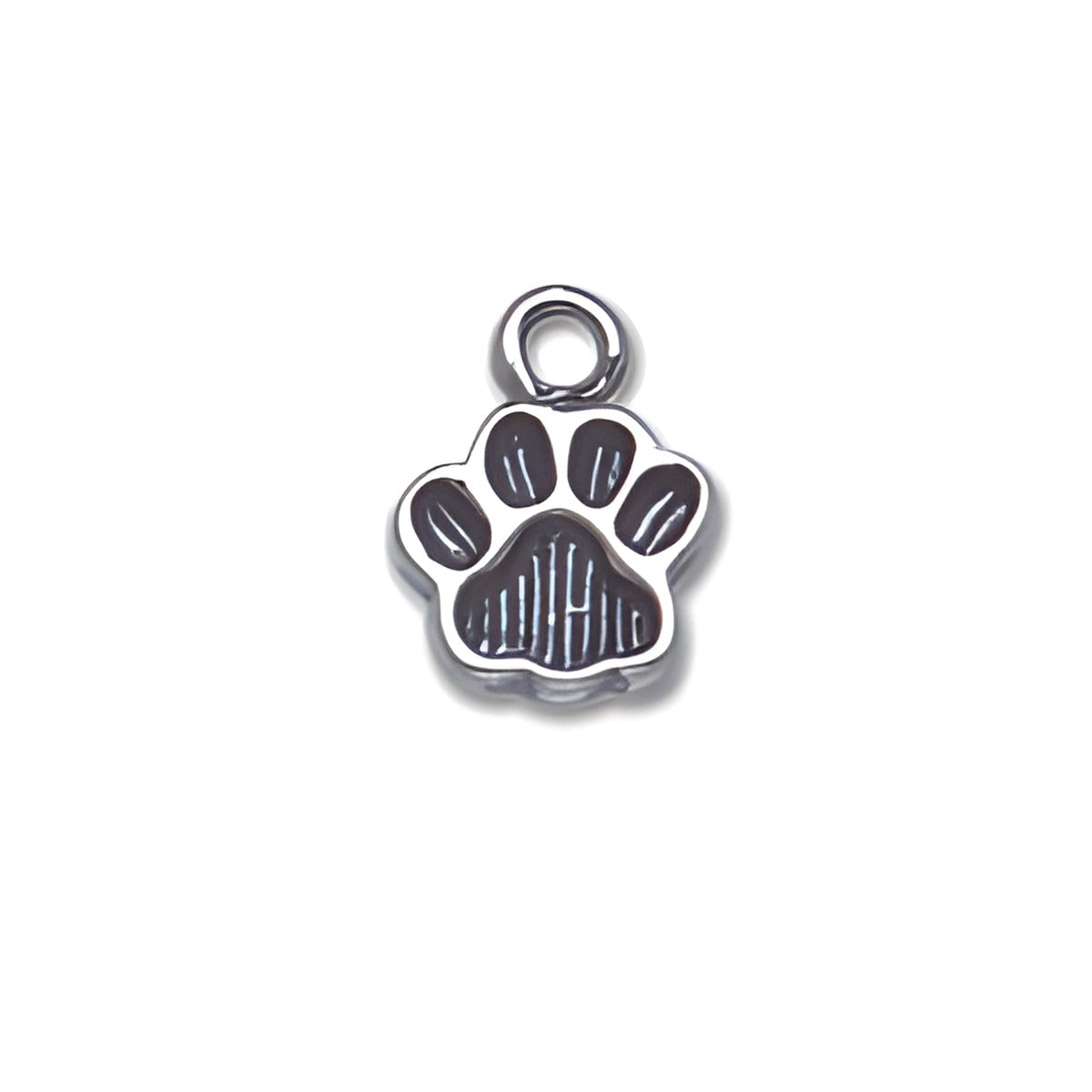 Charm Factory Sterling Silver Small Paw Print Charm featuring detailed paw design and polished finish.