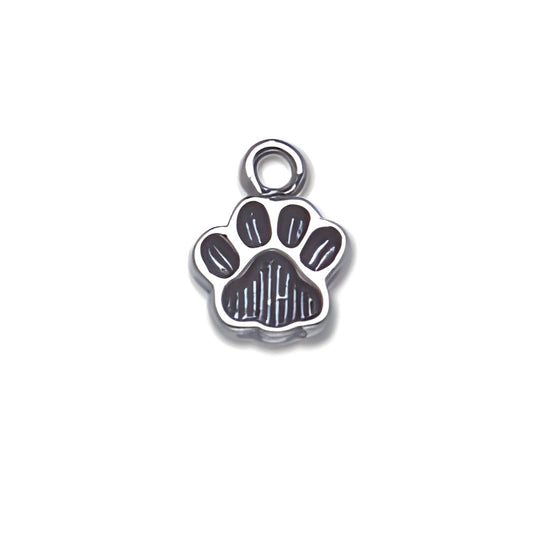 Charm Factory Sterling Silver Small Paw Print Charm featuring detailed paw design and polished finish.