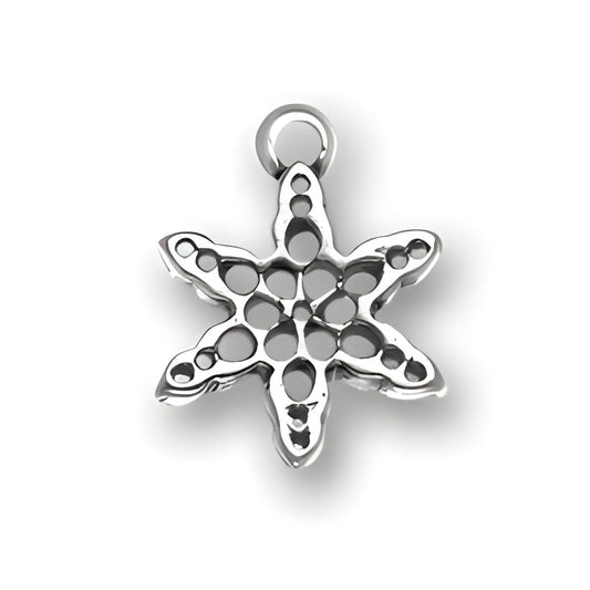 Sterling Silver Snowflake Charm Alt view.