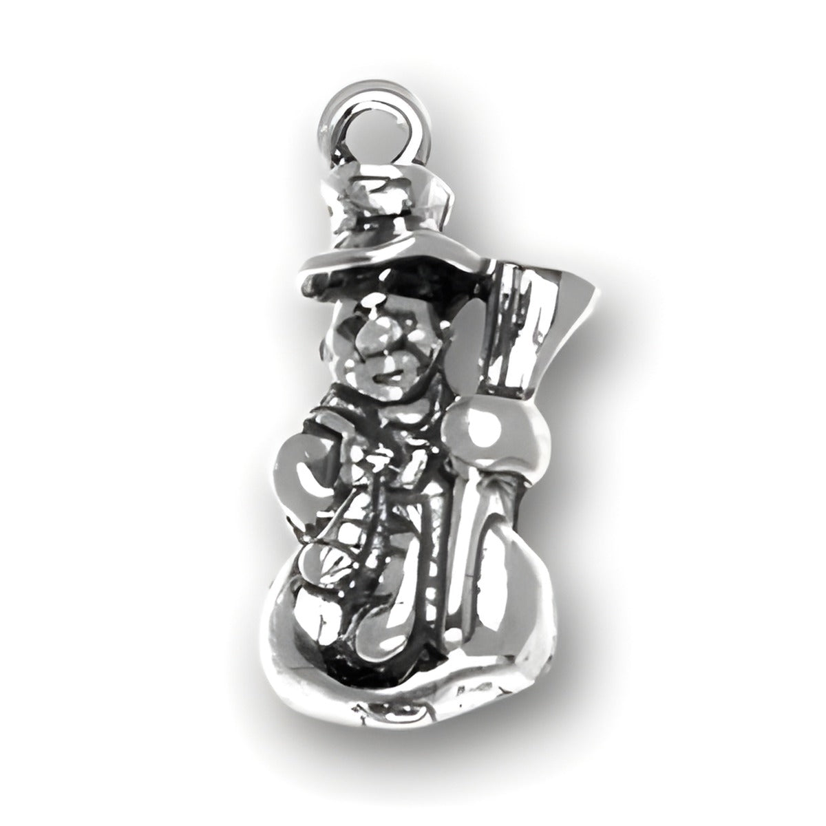 Sterling Silver Snowman Charm Alt view.