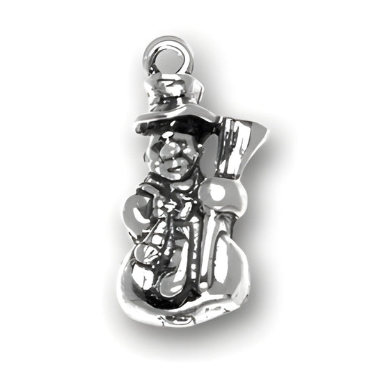 Sterling Silver Snowman Charm Alt view.