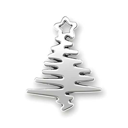 Sterling Silver Squiggle Christmas Tree Charm Alt view.