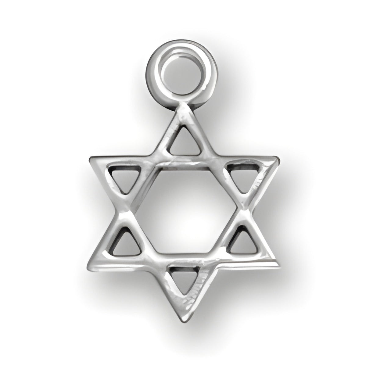 Sterling Silver Star of David Charm Alt view.