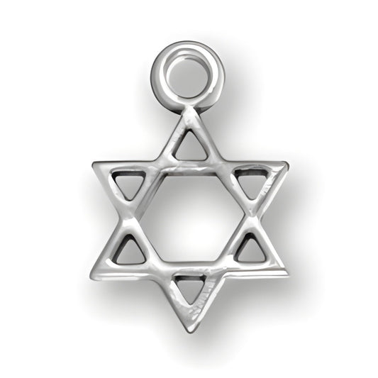 Sterling Silver Star of David Charm Alt view.