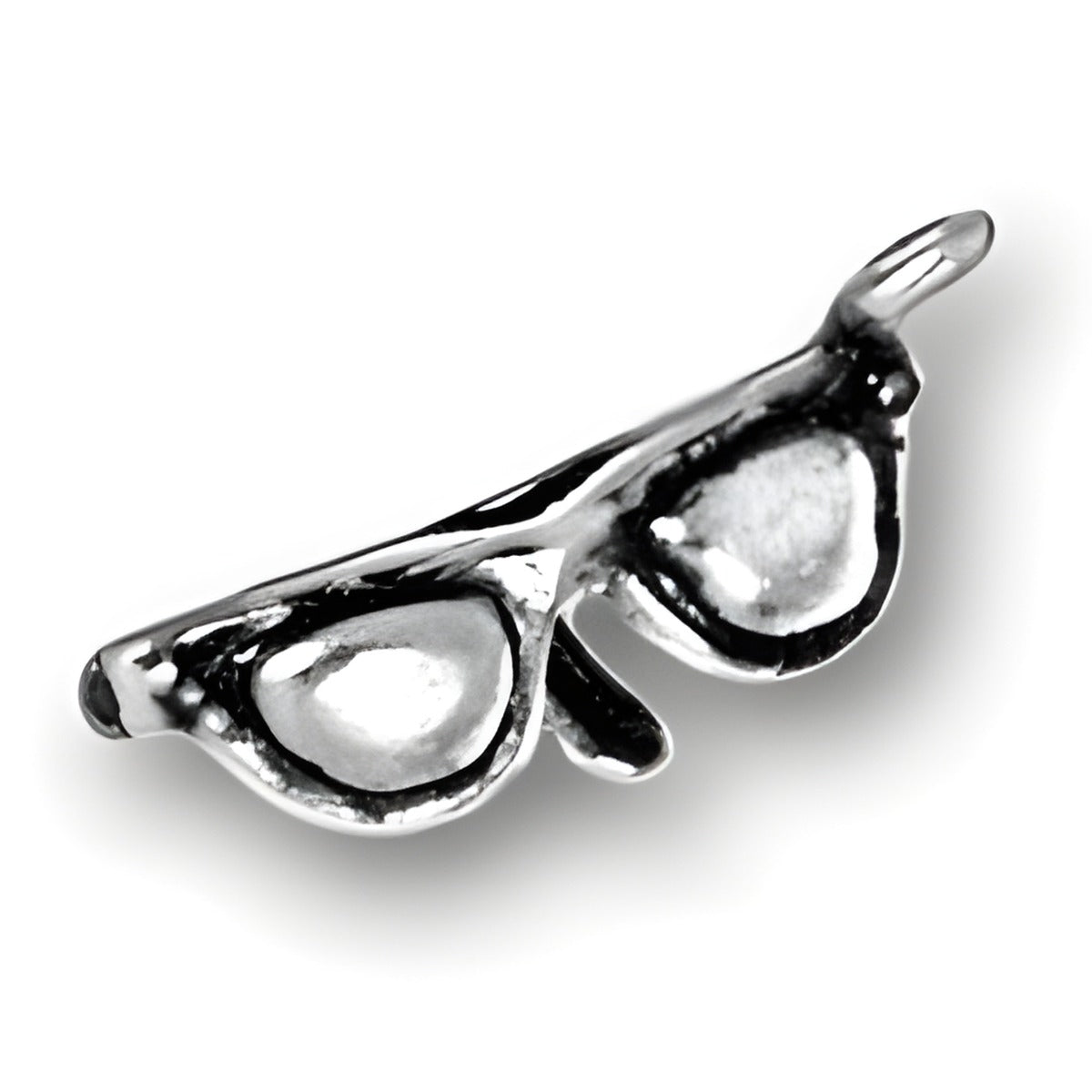Sterling Silver Sunglasses Charm featuring detailed design with shiny lenses and frame, crafted from sterling silver.