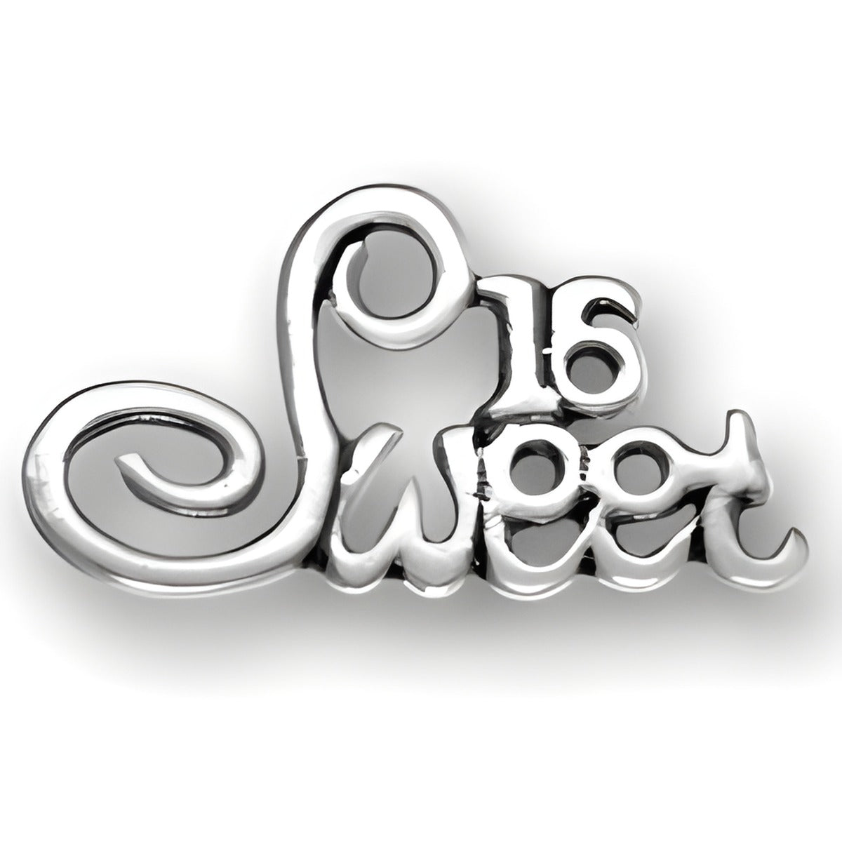 Sterling Silver Sweet 16 Charm Alt view.