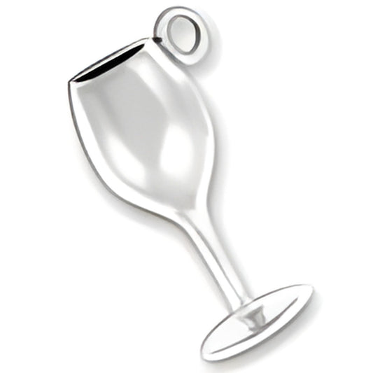 Sterling Silver Wine Glass Charm Alt view.