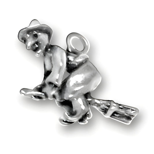 Sterling Silver Witch Charm Alt view.