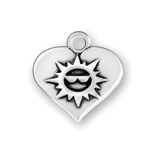 Sun on Heart Charm Alt view.